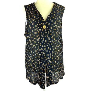 Vintage City Editions Vest Size L Abstract Print Button Front Retro Art to Wear